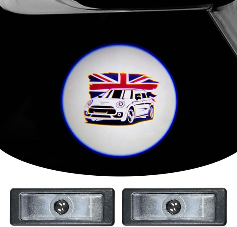 akarin 2Pcs Door Lights Logo for Mi ni r55 r56 r57 r58 r59 r60 r51 f54 f56 f55 f57 f60 f65 u25 Puddle Lights Car Door Logo Lights Projector Courtesy LED Ghost Shadow Lamps Accessories (f54 UK) - Image 1